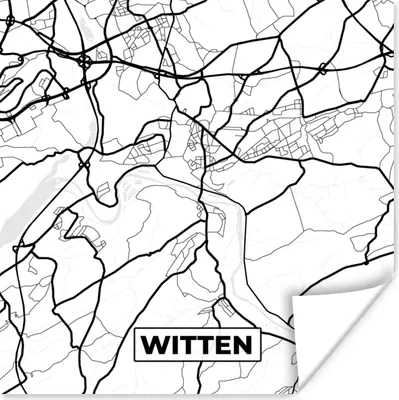 Obrázok produktu pre MuchoWow® Plagát - Mapa - Witten - Mapa mesta - 100x100
