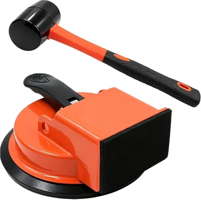 Imagen del producto de Herramienta para suelos laminados, con ventosa y martillo de goma, apta para laminados, vinilo y madera, herramienta de reparación
