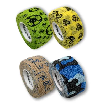 Produktbild von LisaCare Kinderpflaster - Selbstklebender Pflasterverband - 2,5cm x 4,5m - Kindermotive - 4er Set Fingerpflaster