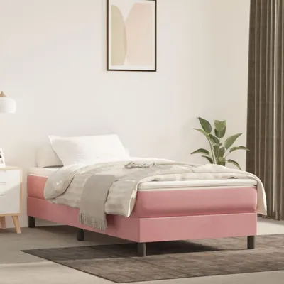 Zdjęcie produktu dla The Living Store Materac sprężynowy kieszeniowy różowy 90x200x20 cm aksamitny