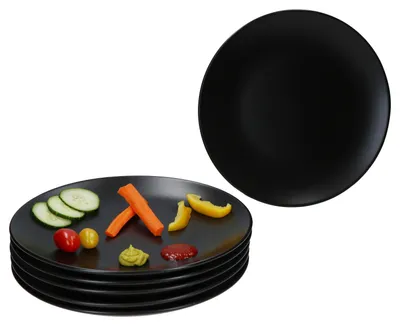 Immagine prodotto di 6x Piatto Panther Ø27,5 cm in gres nero 6 persone