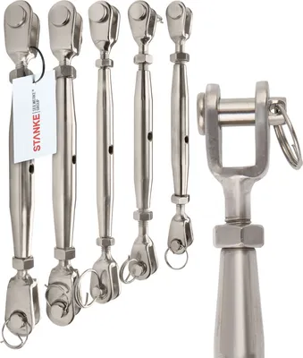 Produktbild von Seilwerk STANKE 1x M6 Spannschloss Gabel-Gabel aus Edelstahl INOX Seilspanner Spanner für Drahtseil Spannschraube 93 mm