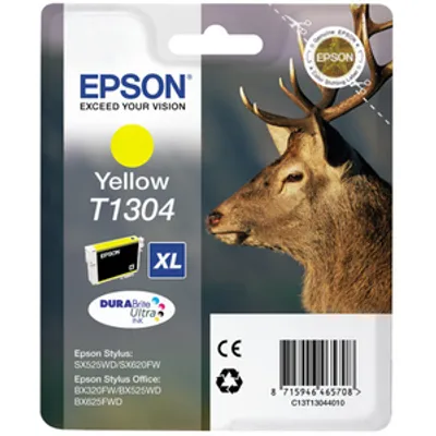 Produktbild von Epson Stag Singlepack Yellow T1304 DURABrite Ultra Ink, High (L) Yield, Gelb, Tinte auf Pigmentbasis, 1 Stück(e), Einzelpackung