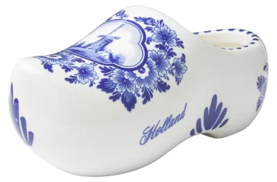 Productafbeelding van Heinen Delfts Blauw – Decoratief beeld "Holzschuh" - Keramiek - 15 cm