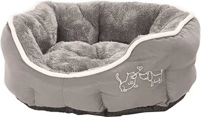 Produktbild von Kunstbont Kattebett, opvouwbar, für Katzen oder kleine Hunde, weich, flauschig, 57 x 52 x 14 cm