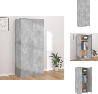 Produktbild von vidaXL Kleiderschrank Betongrau 90x52x200 cm Holzwerkstoff -  Kleiderschränke
