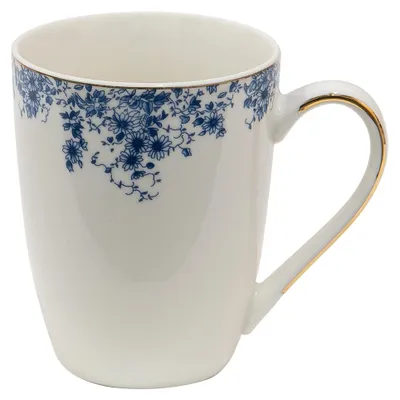 Image de Clayre & Eef Tasse 330 ml Blau Porzellan Blumen