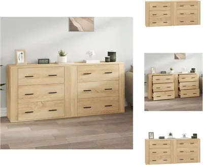 Produktbild von vidaXL Sideboards 2 Stk. Sonoma-Eiche Holzwerkstoff -  Sideboards