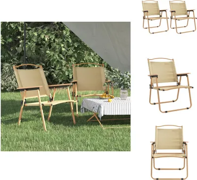 Produktbild von vidaXL Campingstühle 2 Stk. Beige 54x55x78 cm Oxford-Gewebe -  Gartenstühle