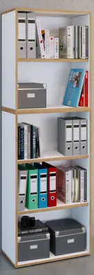 Produktbild von VCM Holzregal stehend | platzsparender Aktenschrank | Maße ca. B. 60 x H. 183 x T. 33 cm | Elegantes Regal | Büroregal – Salia 5fach B. 60 cm