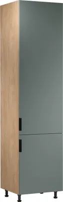 Produktbild von Küche Hochschrank 60 cm Küchenblock Küchenschrank Küchenzeile, Sorento D60RWN, Grün/Sonoma Eiche