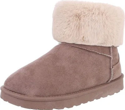 Produktbild von Ital-Design Damen Stiefeletten Flache Stiefeletten Warm gefüttert Wildlederoptik Snowboots 88460423 Hellbraun Gr.  36