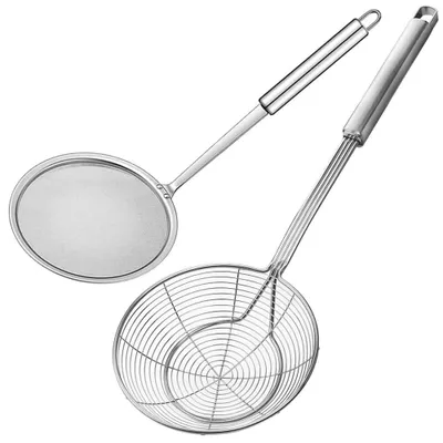 2er-Set Schaumlöffel aus Edelstahl, 12/14 cm, Küchensieb