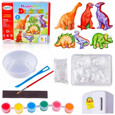 Produktbild von DK Kreativ-Set Kühlschrankmagnete Dinosaurier Basteln 6 Magnete