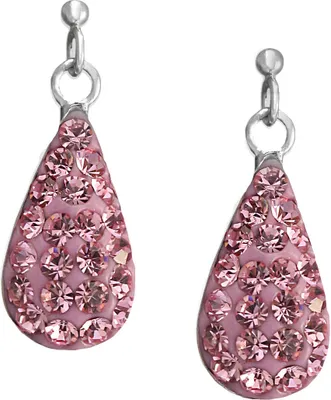 Produktbild von Ohrstecker 925 Sterling Silber Glitzer Tropfen Farbe - Pink