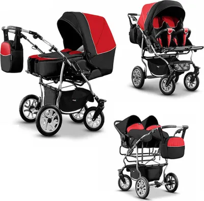 Produktbild von Zwillingskinderwagen 4 in 1 City Twin inkl. Autositze - 15 Teile -  in 19 Farben