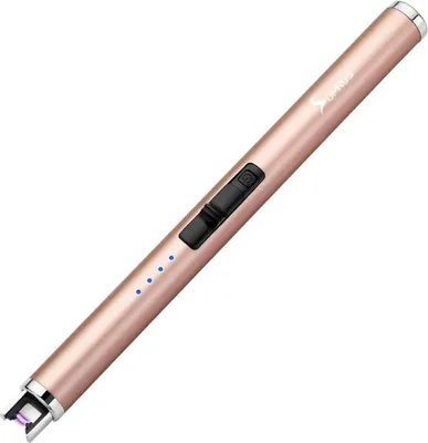 Produktbild von SUPRUS Elektronisches Feuerzeug USB-Wiederaufladbar Winddicht Gold