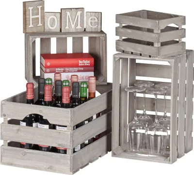 Image de Coffret en bois shabby - lot de 4