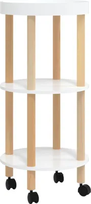 Obrázok produktu pre vidaXL Servírovací vozík s 3 policami biely 38x38x82cm Inžinierske drevo borovica