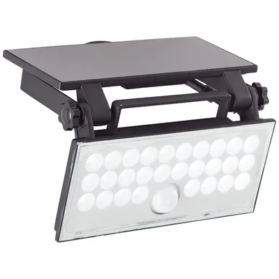 Produktbild von BRILLIANT schwarze Solar Außenwandleuchte LUTON |  mit Bewegungsmelder |  6W 1000lm 4100K | IP65 | Kunststoff/Metall
