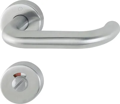 Produktbild von Hoppe Drückergarnitur Türgriff Paris Rosette WC Türstärke 40 - 45 Edelstahl matt