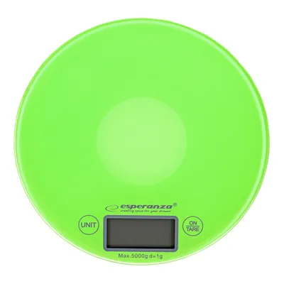 Obrázek produktu pro Esperanza EKS003G, Elektronická kuchyňská váha, 5 kg, 1 g, Zelená, Žlutá, Pracovní deska, Kulatý