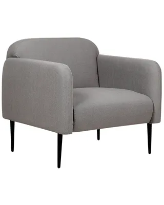 Produktbild von BELIANI Sessel Grau Stoffbezug aus Leinen mit Hohen Armlehnen Schwarzem Metallgestell Retro-Design Polstersessel Wohnzimmer Ausstattung Möbel