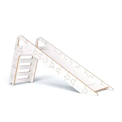 Produktbild von Kids Helper Kinderrutsche Weiß Indoor Rutsche Klettern Montessori Kindermöbel MDF