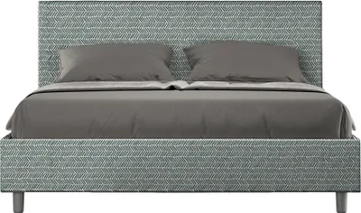 Produktbild von ITYHOME - Gepolstertes Bett mit Lattenrost 160x190 mit Stoffbezug Aragona 7 Himmelblau Adele