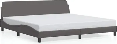 Obrázek produktu pro "Dover" rám postele šedý 200x200 cm Imitace kůže