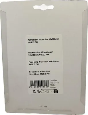 Produktbild von Rückleuchte 4 Funktionen 98x105mm 14LED PM im Blister