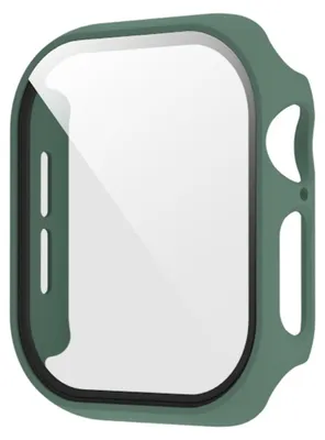 Immagine prodotto di Per Apple Watch Series 11 / 10 46 mm in plastica PC Smart Watch Case + vetro rigido protettivo verde