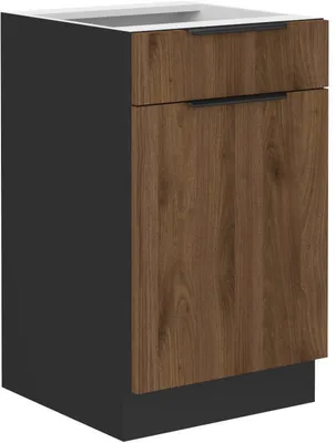Produktbild von TOVA Unterschrank mit Schublade - Breite 50 cm, Okapi-Nussbaum/Schwarz