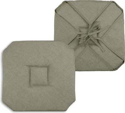 Zdjęcie produktu dla STOF | Poduszka do siedzenia - Poduszka na krzesło - BEA - 40x40 cm - Oliwkowa zieleń - Wygodna i stylowa - Z wiązaniami - 1 szt