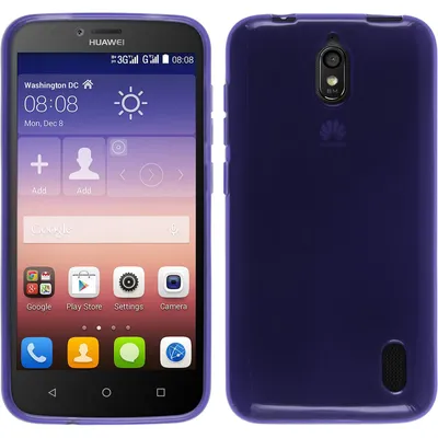 Produktbild von PhoneNatic Case kompatibel mit Huawei Y625 - lila Silikon Hülle transparent + 2 Schutzfolien