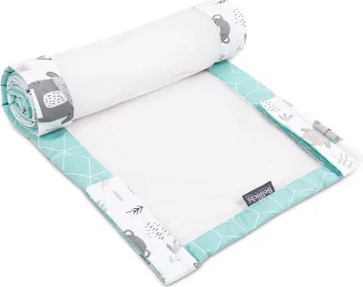 Obrázek produktu pro Chránič na dětskou postýlku 120x60 cm, dětský chránič 360x30 cm, na příčky, 50% bavlna a prodyšná síťovina, Bellochi, animaland