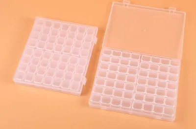 Produktbild von 56 fach Aufbewahrungsdosen Box Fächerboxen Perlenbox Nail Art Sortierbox Decor, Farbe:Transparent
