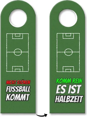 Produktbild von Türhänger in grasgrün mit Fußballfeld Nicht Stören - Komm rein es ist Halbzeit