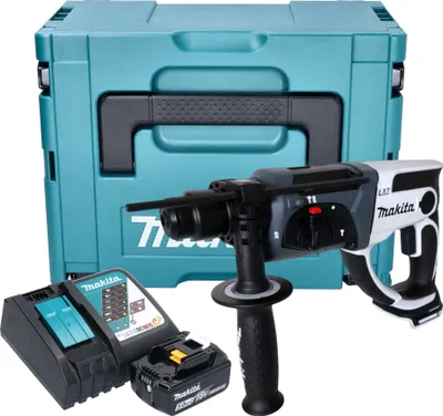 Obrázek produktu pro Makita DHR 202 RT1JW Akumulátorová příklepová vrtačka 18 V 20 mm 2,0 J bílá + 1x akumulátor 5,0 Ah + nabíječka + Makpac