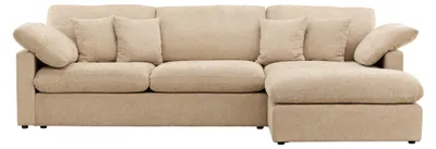 Image de Amalfi canapé chaise longue 6 coussins décoratifs gauche sable.
