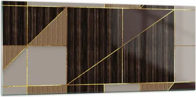 Produktbild von Bilder auf glas - Einteilig - Rechtecke Quadrate Braun - 120x50cm - Glasbilder - Wandbilder - Bilder - zum Aufhängen bereit - Wanddekoration aus Glas - Glas Bilder - Wandbild auf Glas - GAB120x50-4610