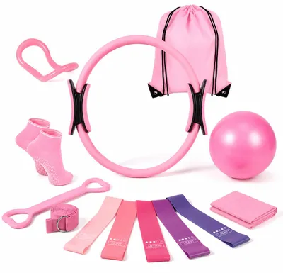 Produktbild von 13-in-1 Fitness-Set für Zuhause – Pilates-, Yoga- und Trainingszubehör mit Widerstandsbändern, Ring und Tragetasche, KI-generiertes Bild