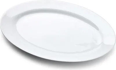 Image de Plat ovale en porcelaine blanche BASIC 30 x 20 x 2,2 cm (h)