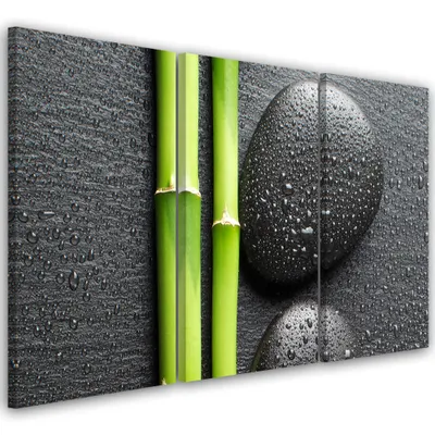 Produktbild von Triptychon auf leinwand religiös - schwarz 60x40 cm Feeby schwarz wandbild bereit zum aufhängen
