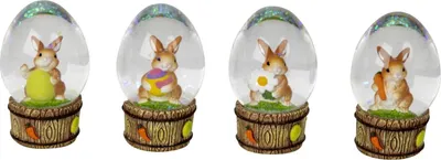 Produktbild von 12 Stück Osterhasen Glitzerkugel Eiform 7cm Ostern Osterdeko Frühling