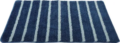 Immagine prodotto di tappeto da bagno etérea in microfibra a pelo alto Stripes - tappeto da bagno morbido e soffice - antiscivolo e  Ökotex 100 - dimensioni: 60x100 cm, colore: blu