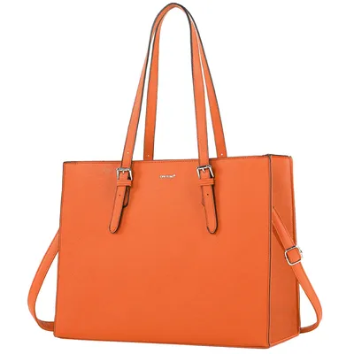 Produktbild von Aktentasche Große Business Handtasche Damen Leder Schultertasche Arbeit Schule Bürotasche Damen 15 Zoll Notebooktasche für Büro Schule (Dunkelbraun)