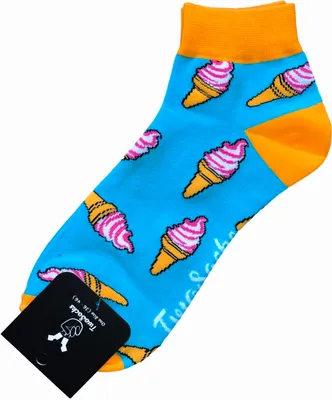 Produktbild von TwoSocks lustige Sneaker Socken Eis Damen & Herren und witzige Sportsocken als Geschenk, Baumwolle, Einheitsgröße