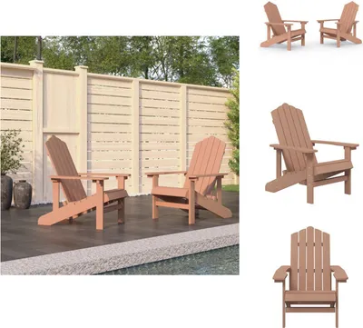 Produktbild von vidaXL Adirondack-Gartenstühle 2 Stk. HDPE Braun - Gartenstühle