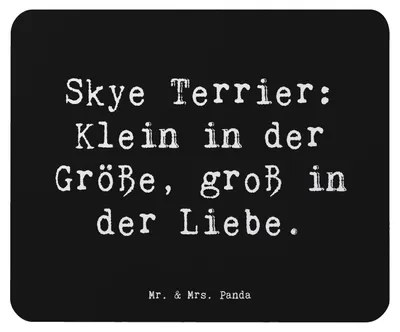 Produktbild von Mr. & Mrs. Panda Mouse Pad Spruch Skye Terrier Liebe - Schwarz - Geschenk, Mousepad, schottische Hunderasse, weiches Fell, Hunderassen, Familienhund, Hunde, Mauspad, pc